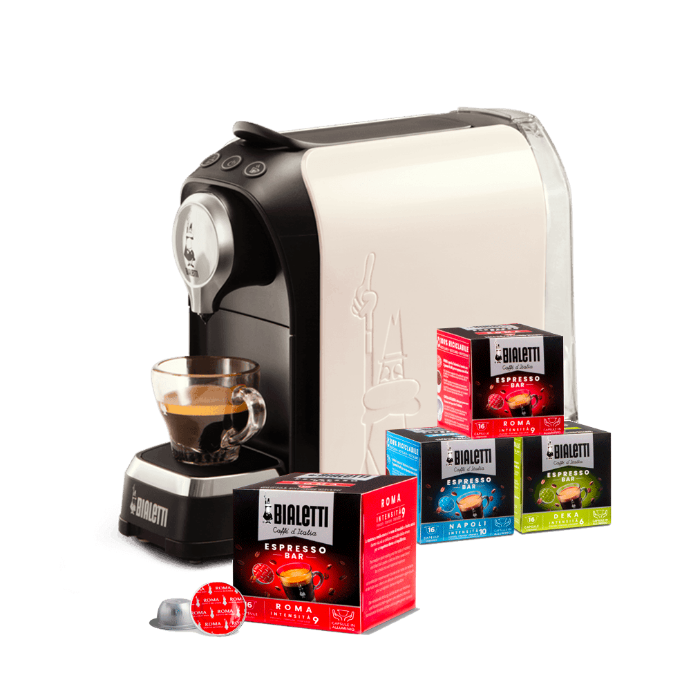Super Bialetti - Macchina da Caffè Espresso con 4 box di capsule