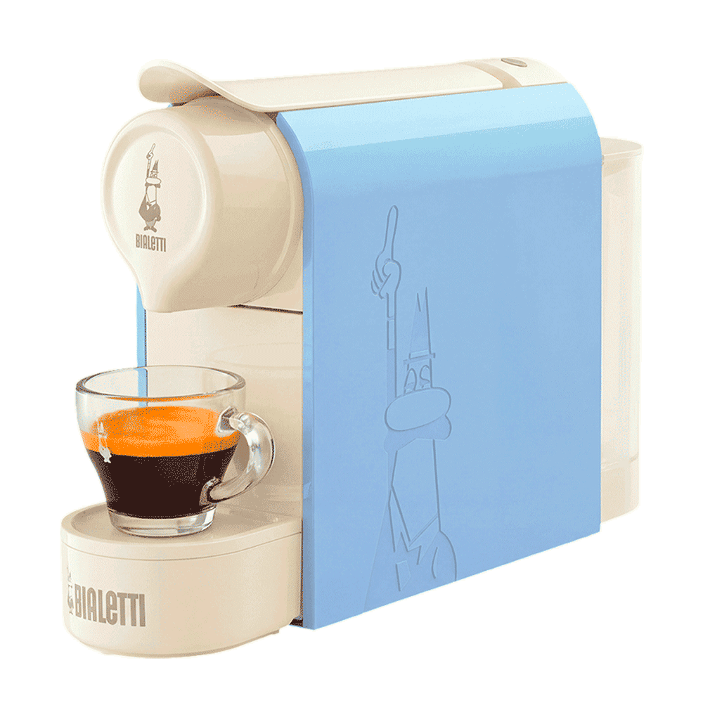 Gioia Bialetti azzurra - macchina del caffè a capsule