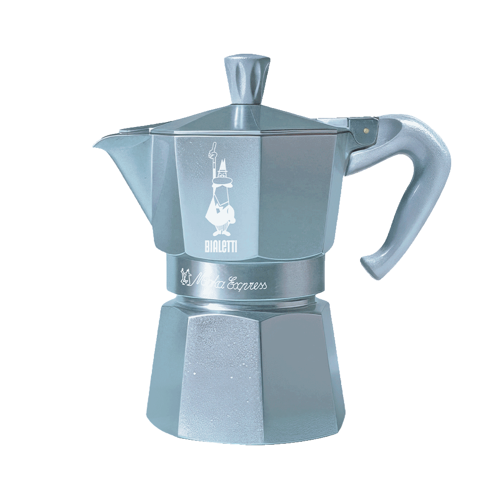 Moka Express 3 tazze azzurro onda