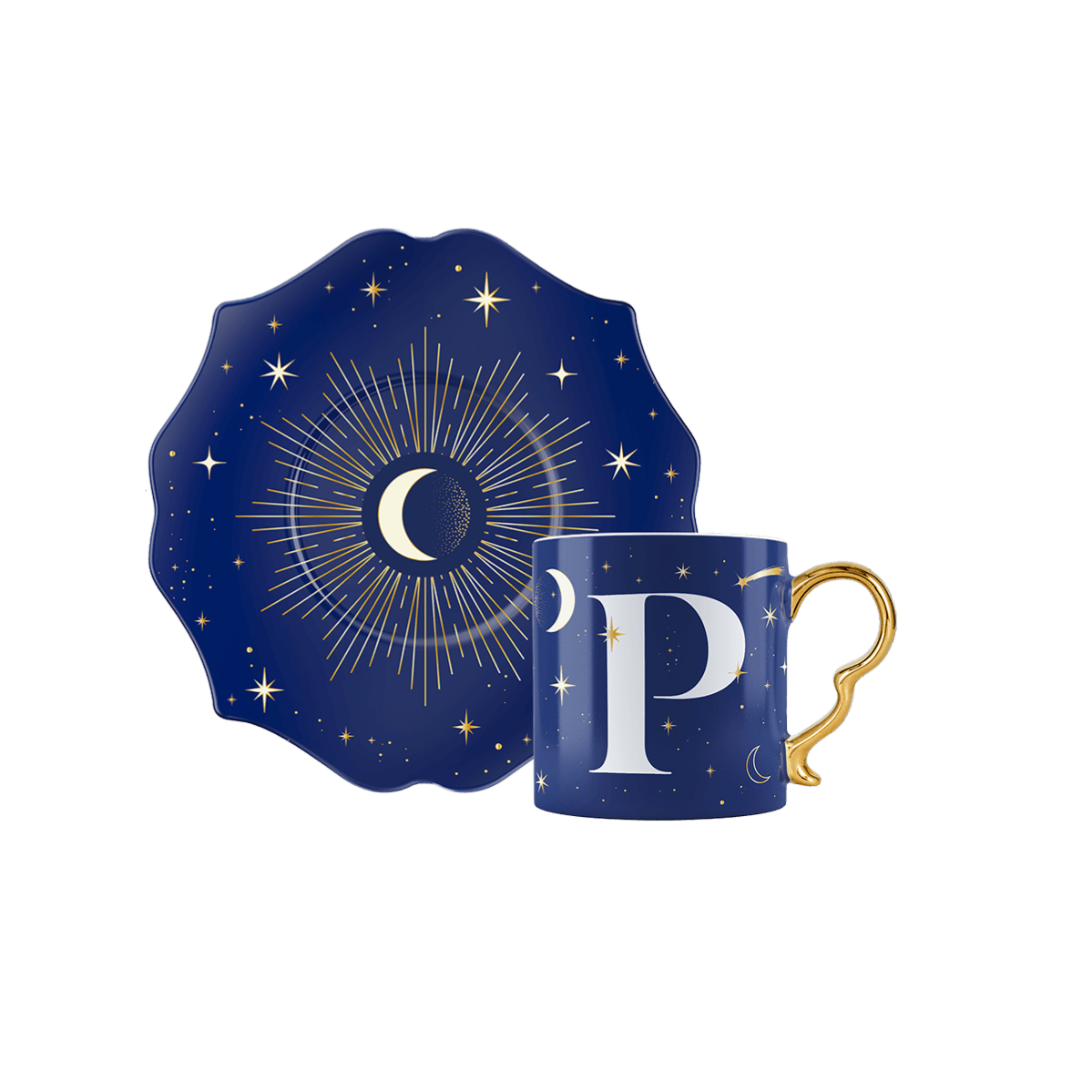 Tazzina con lettera P - Cielo Stellato
