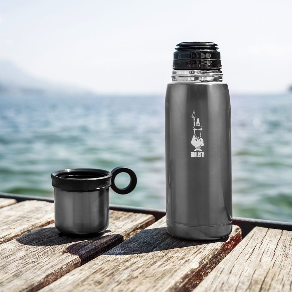 Bottiglia Termica con Coperchio-Tazza grigia