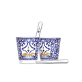 Set 2 bicchierini e 2 palettine argentate Bialetti Blu Mediterraneo