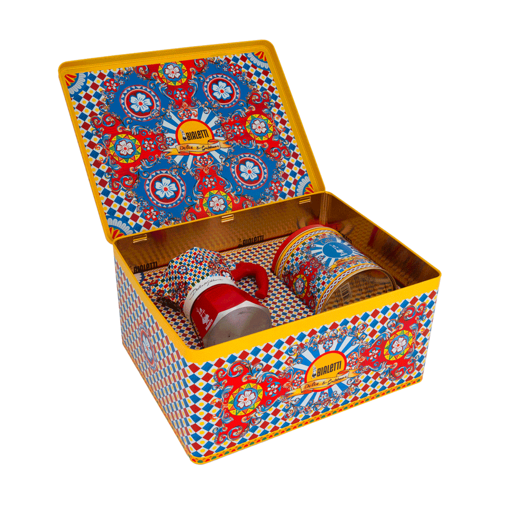 Set Moka Express Carretto Siciliano 3 tz e Perfetto Moka Irresistibile