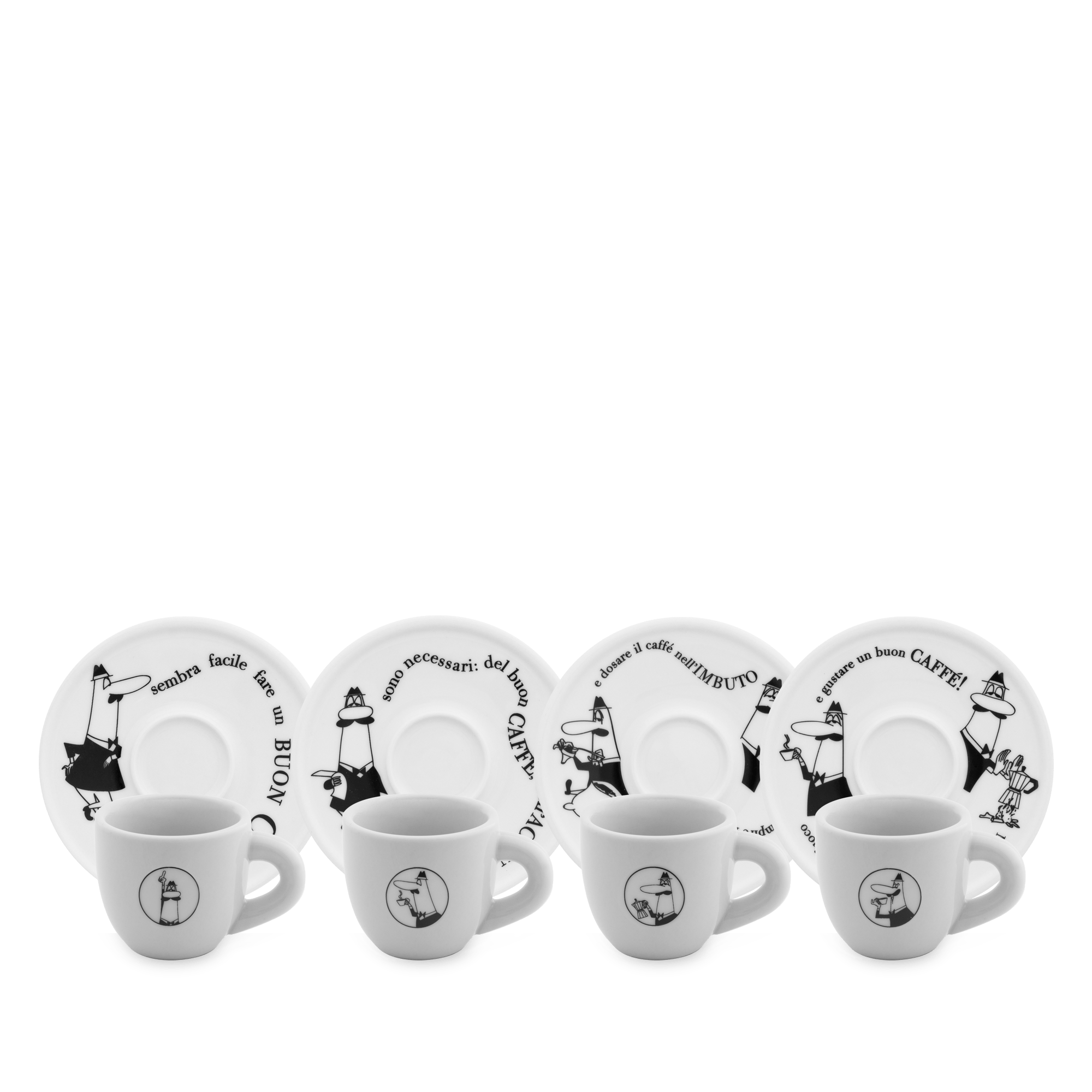 Set 4 tazzine moka carosello