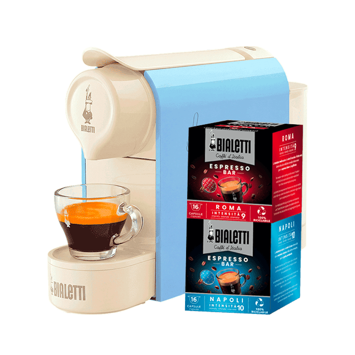 Gioia Bialetti - Macchina da Caffè Espresso con 2 box di capsule a scelta